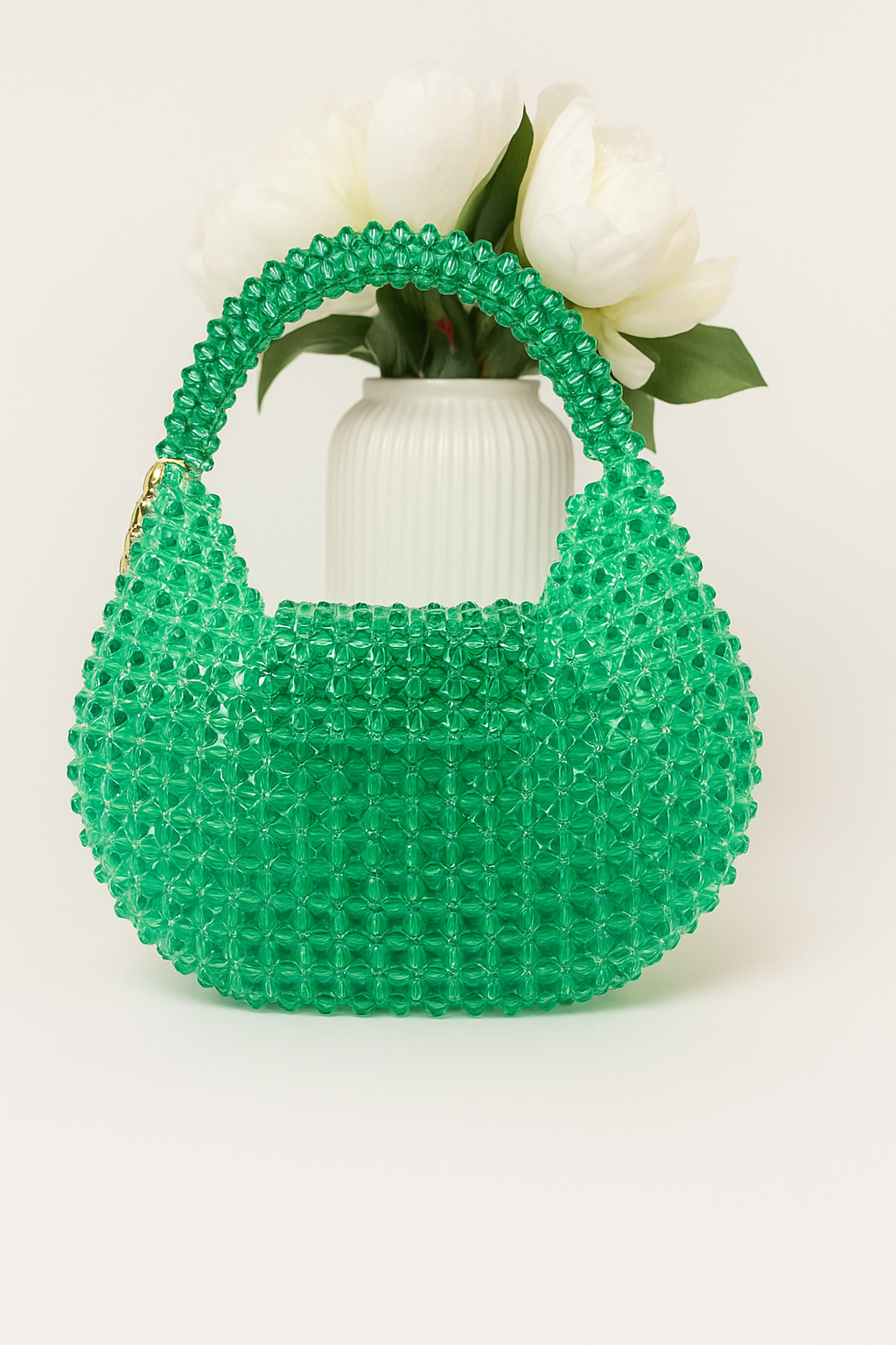 Sac perlé artisanal “Émeraude” – Pièce unique