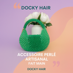 Sac perlé artisanal “Émeraude” – Pièce unique