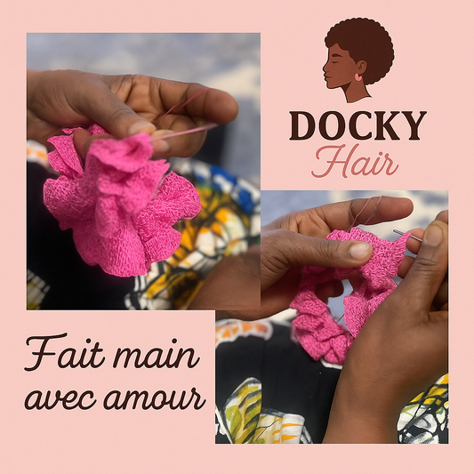 Chouchou en crocher Rose